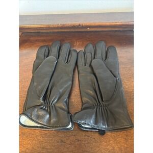 Harssdanza Men's Black Genuine Leather Gloves size LARGE